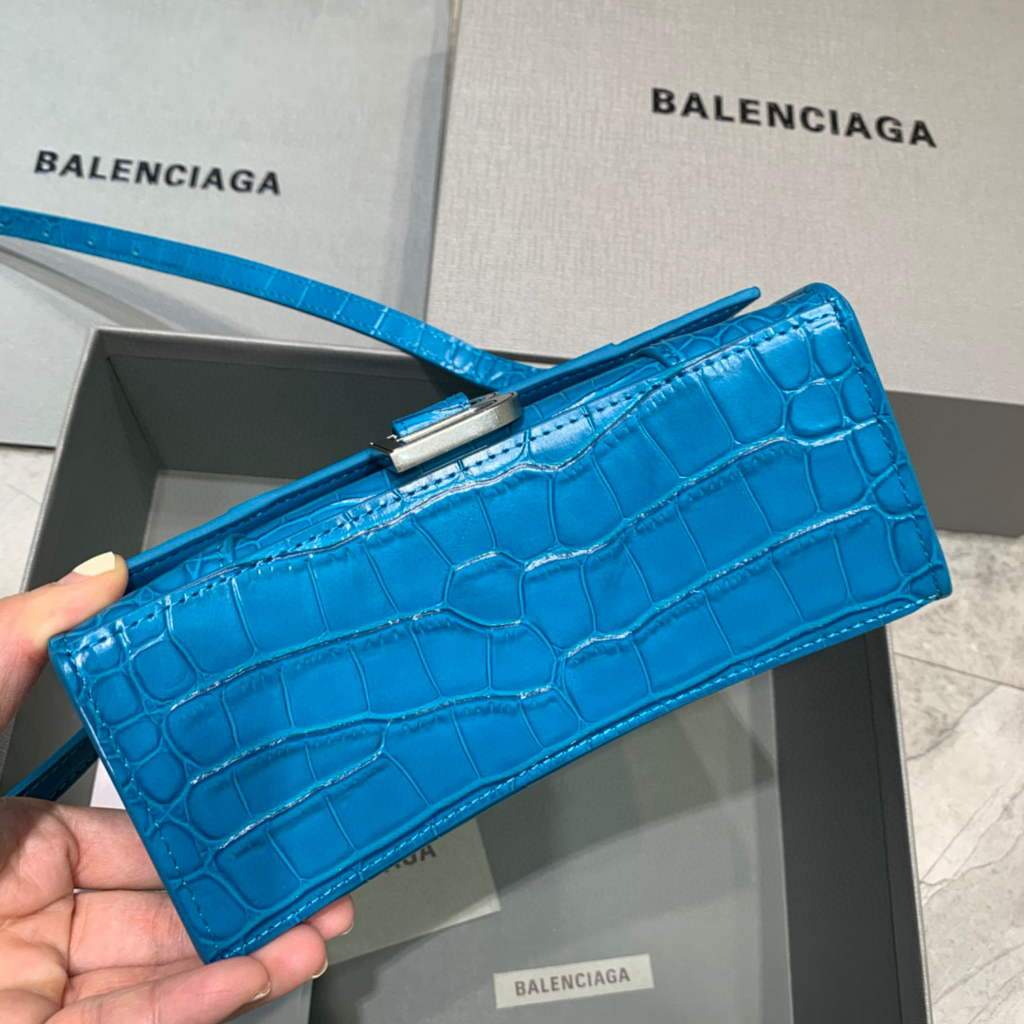 Balenciaga 592833 Hourglass XS Top Handle Bag Blue Easybags00782